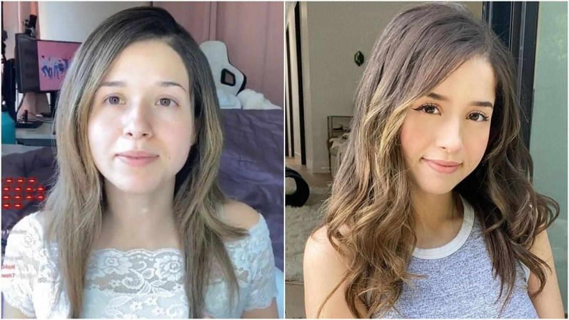 Pokimane with and without makeup