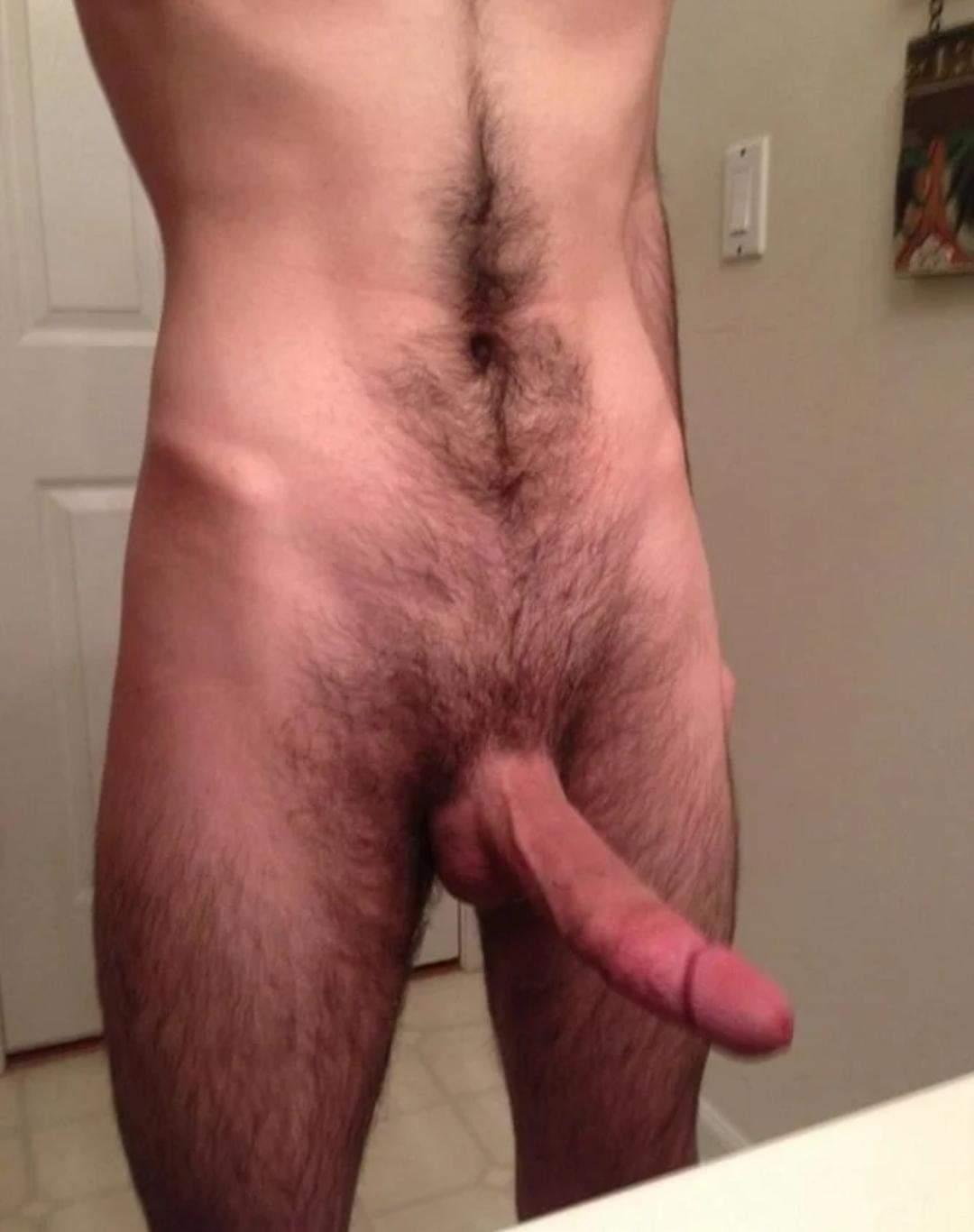 Naked standing up dick hanging